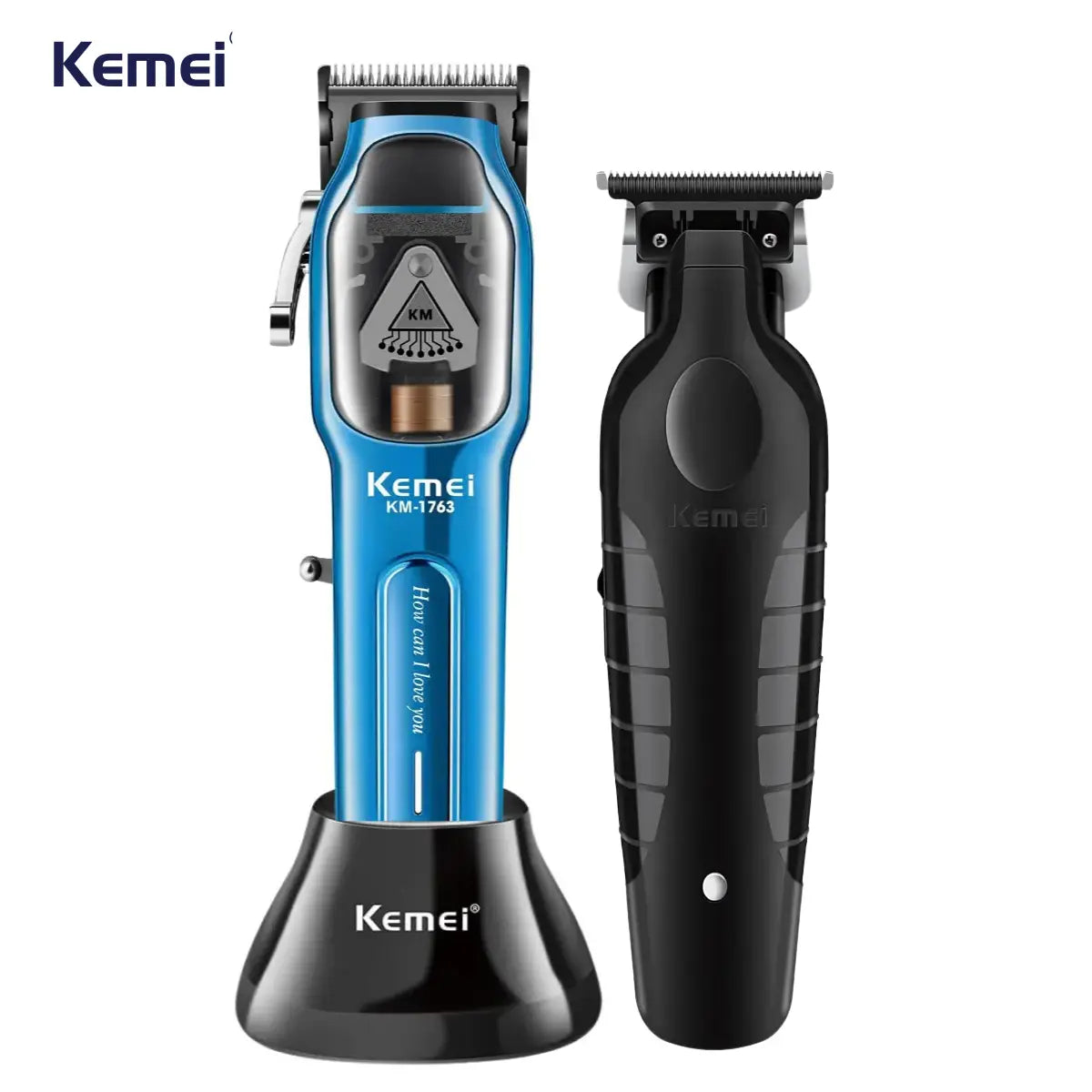 Kit Profissional Máquina de Corte Km-1763 + Acabamento Km-2299 | Kemei ®