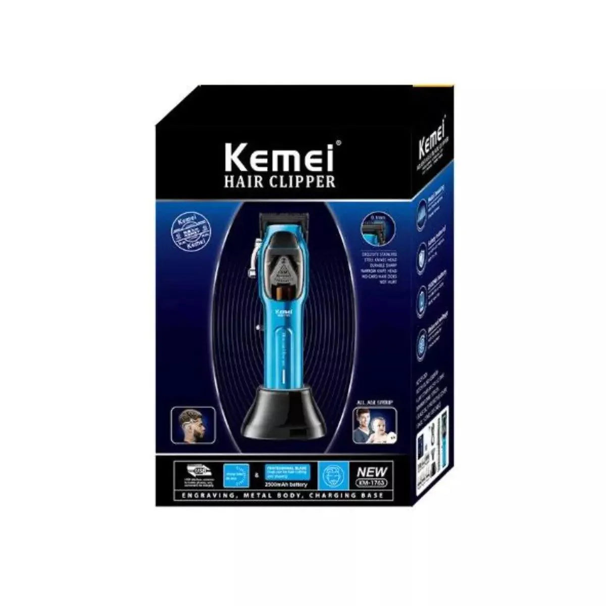 Máquina de Corte Motor Magnético 10w +Base carregadora Km-1763 | Kemei ®