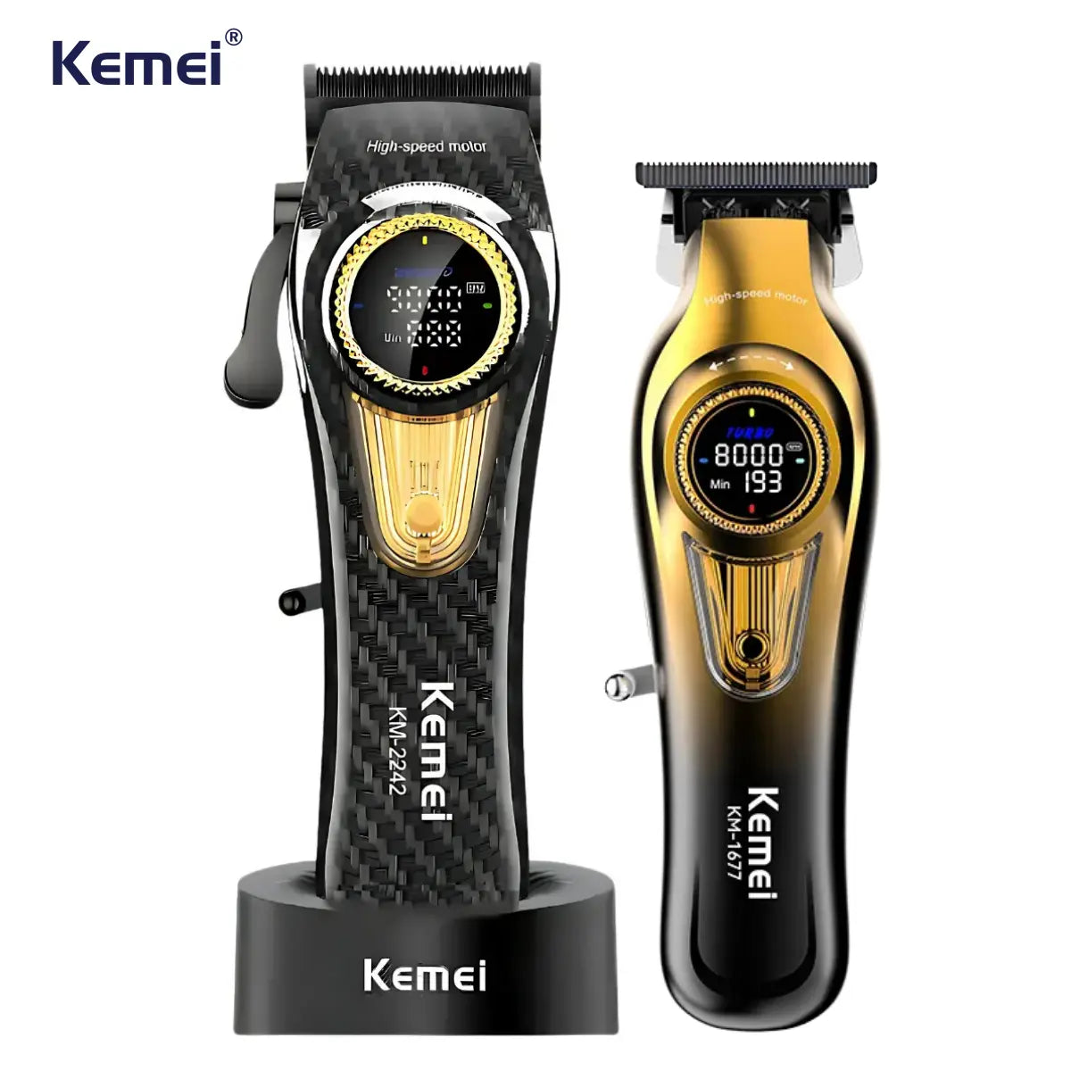 Kit Profissional Máquina de Corte Km-2242 + Acabamento Km-1677 | Kemei ®