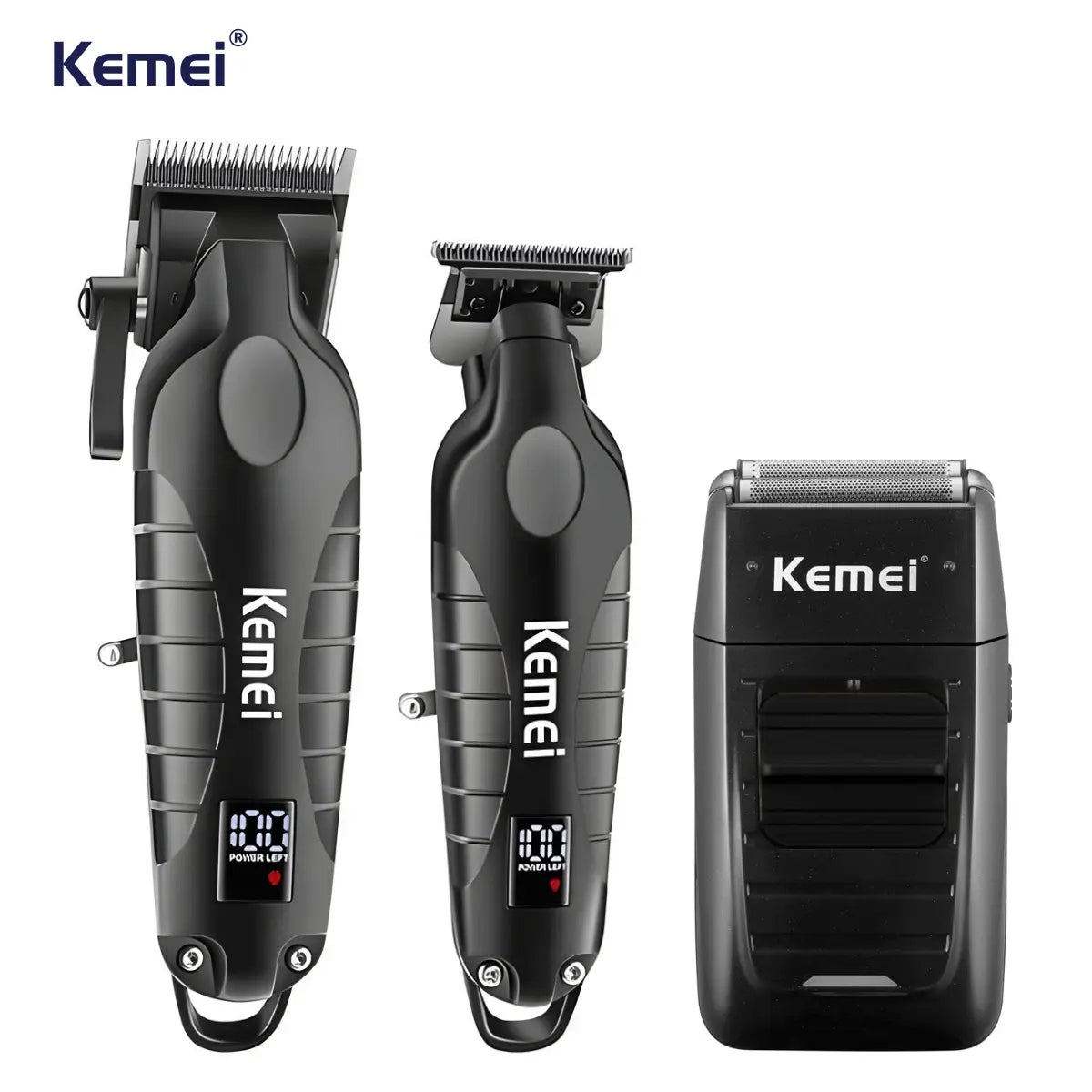 Kit Pro Máquina de Corte Km-2290 + Acabamento Km-2293 + Shaver Km-1102 | Kemei ®