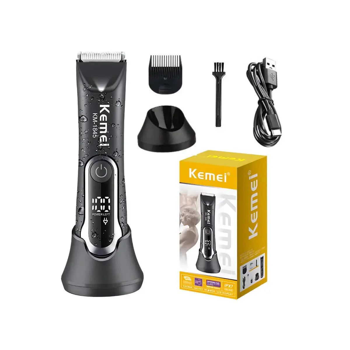 Aparador à Prova D'agua Km-1845 + Shaver 8.000 RPM Km-1112 | Kemei ®