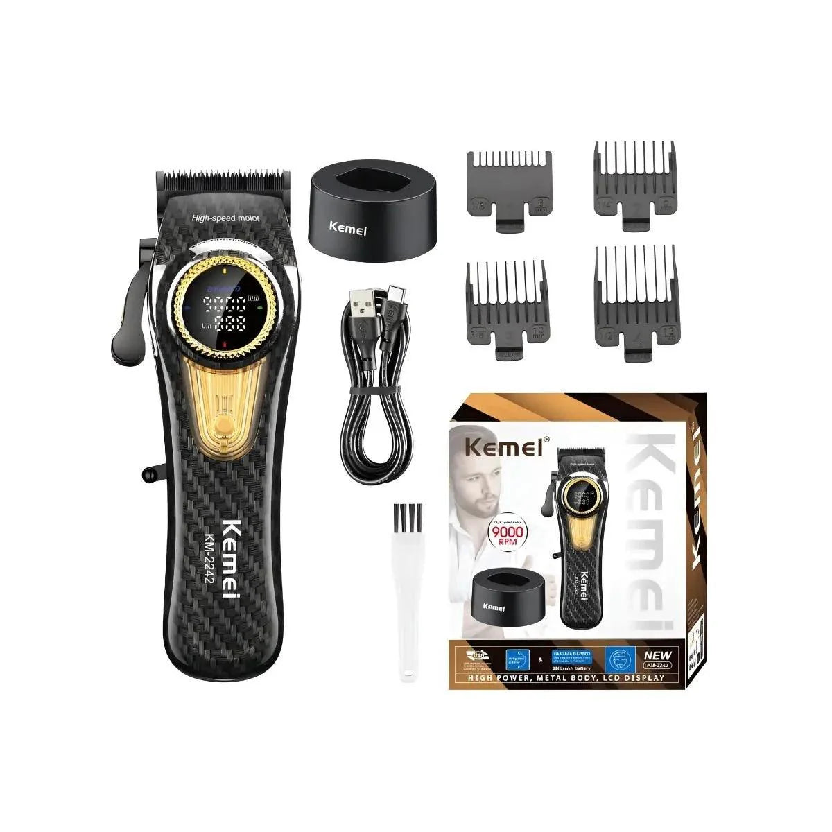 Kit Profissional Máquina de Corte Km-2242 + Acabamento Km-2293 | Kemei ®