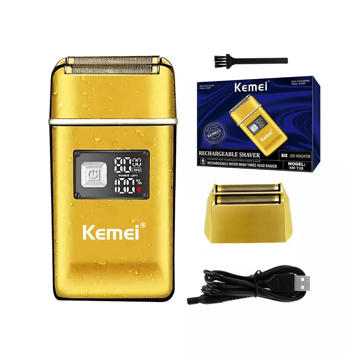 Barbeador Elétrico 2x Velocidades Km-TX8 | Kemei ®