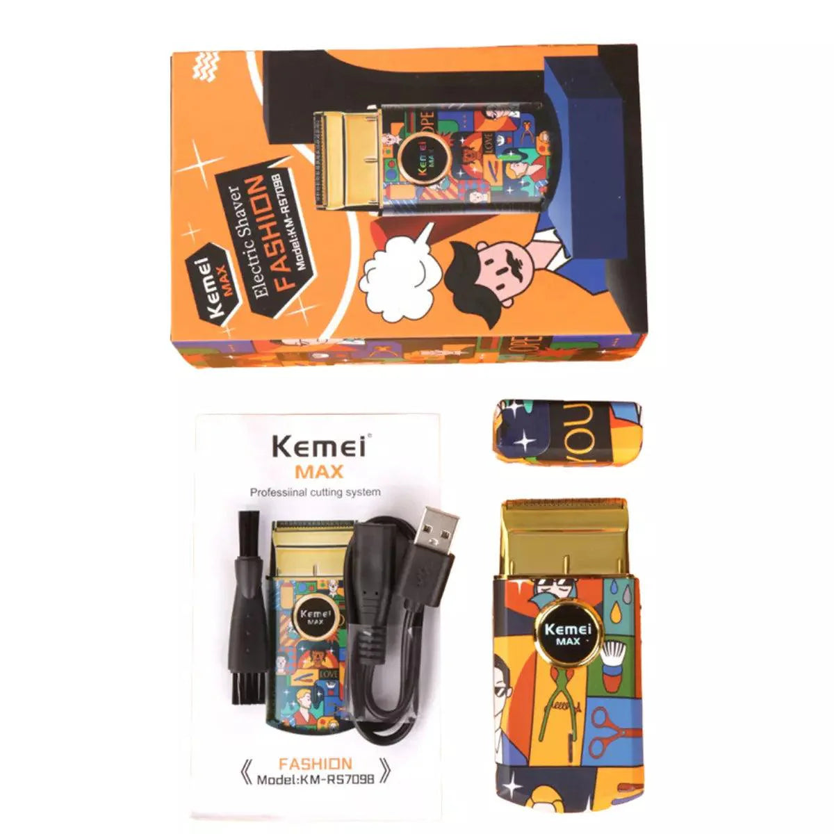 Mini barbeador Elétrico Profissional km-RS7098 | Kemei ®