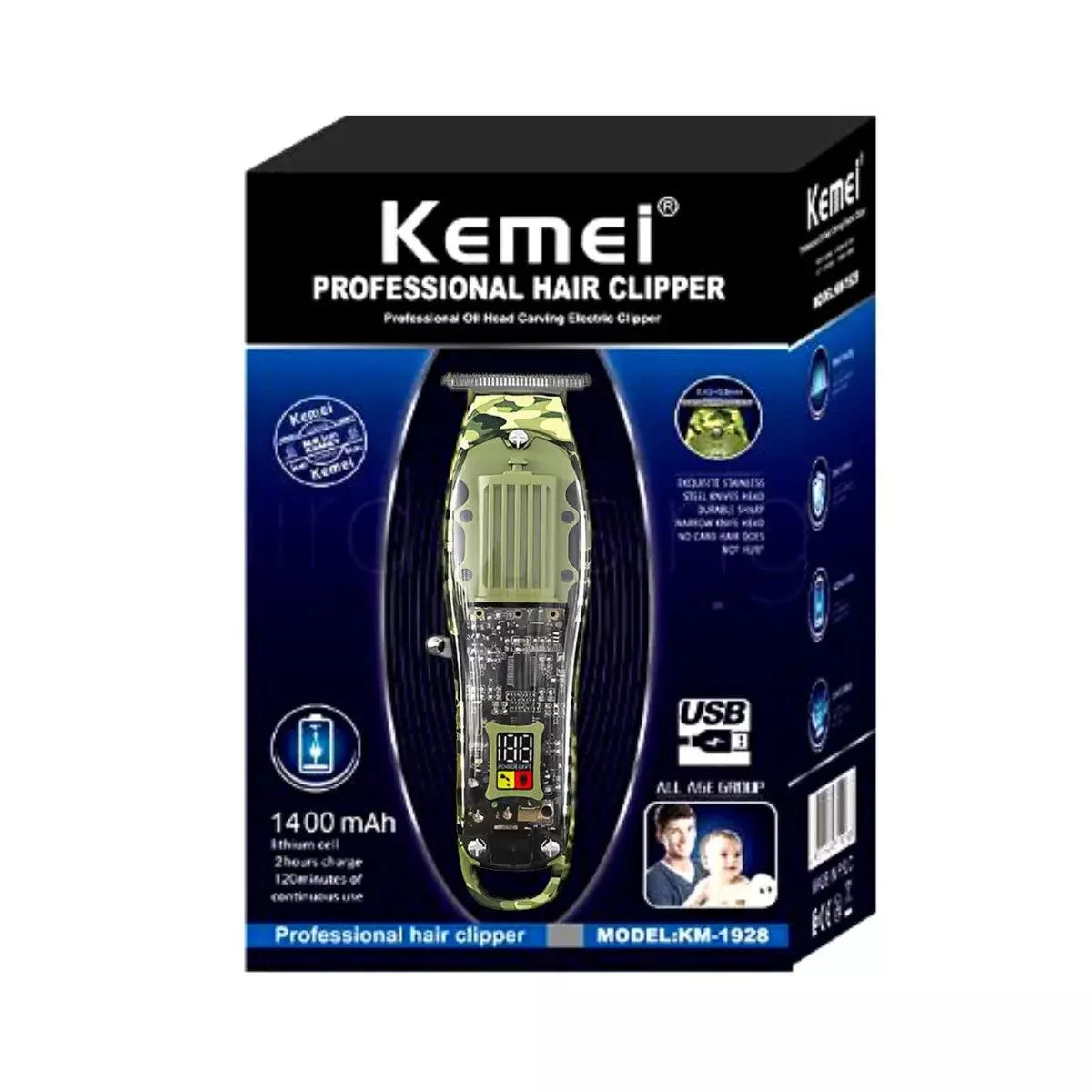 Máquina de Acabamento Profissional Km-1928 | Kemei ®