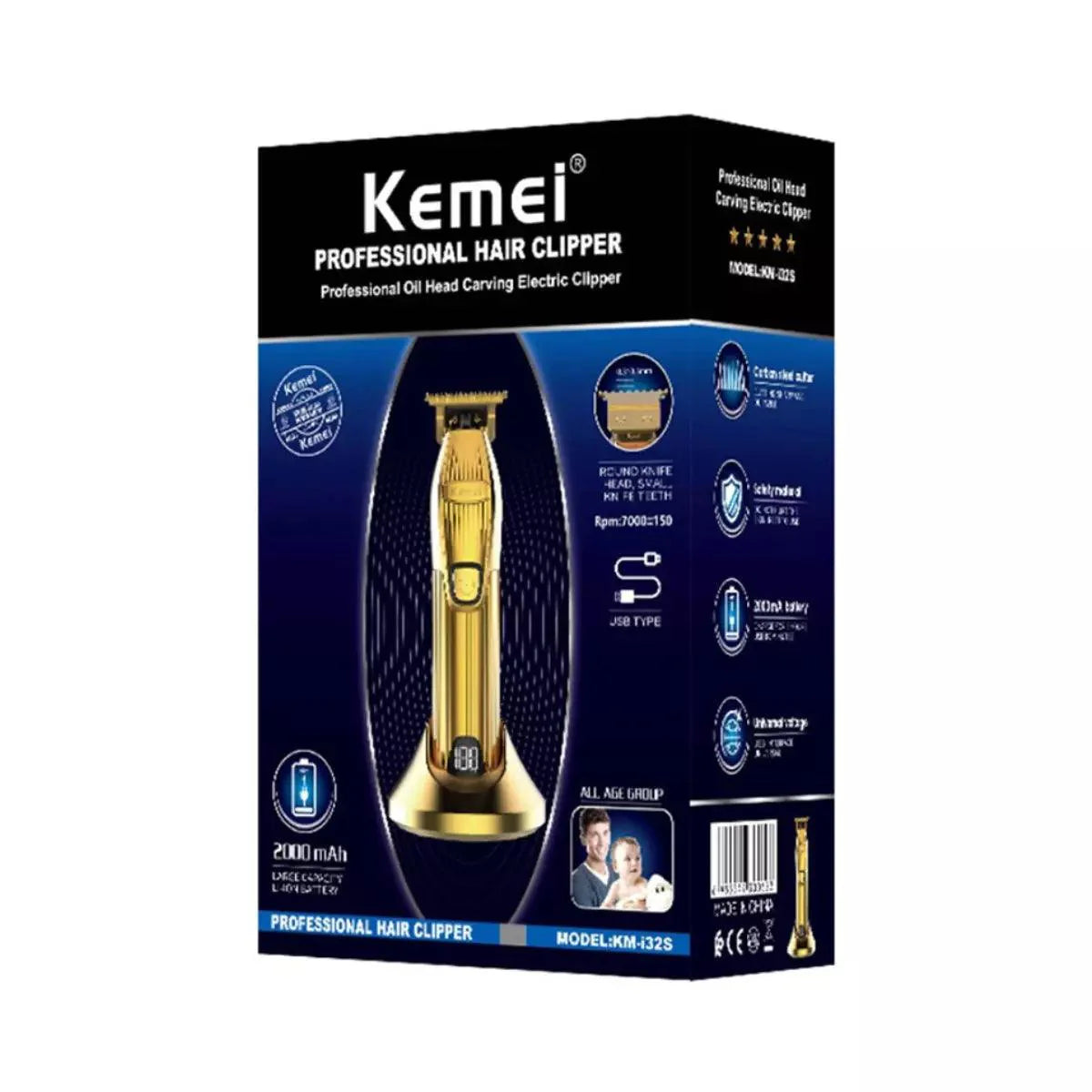 Máquina de acabamento Profissional +Base Carregadora Km-i32s | Kemei ®