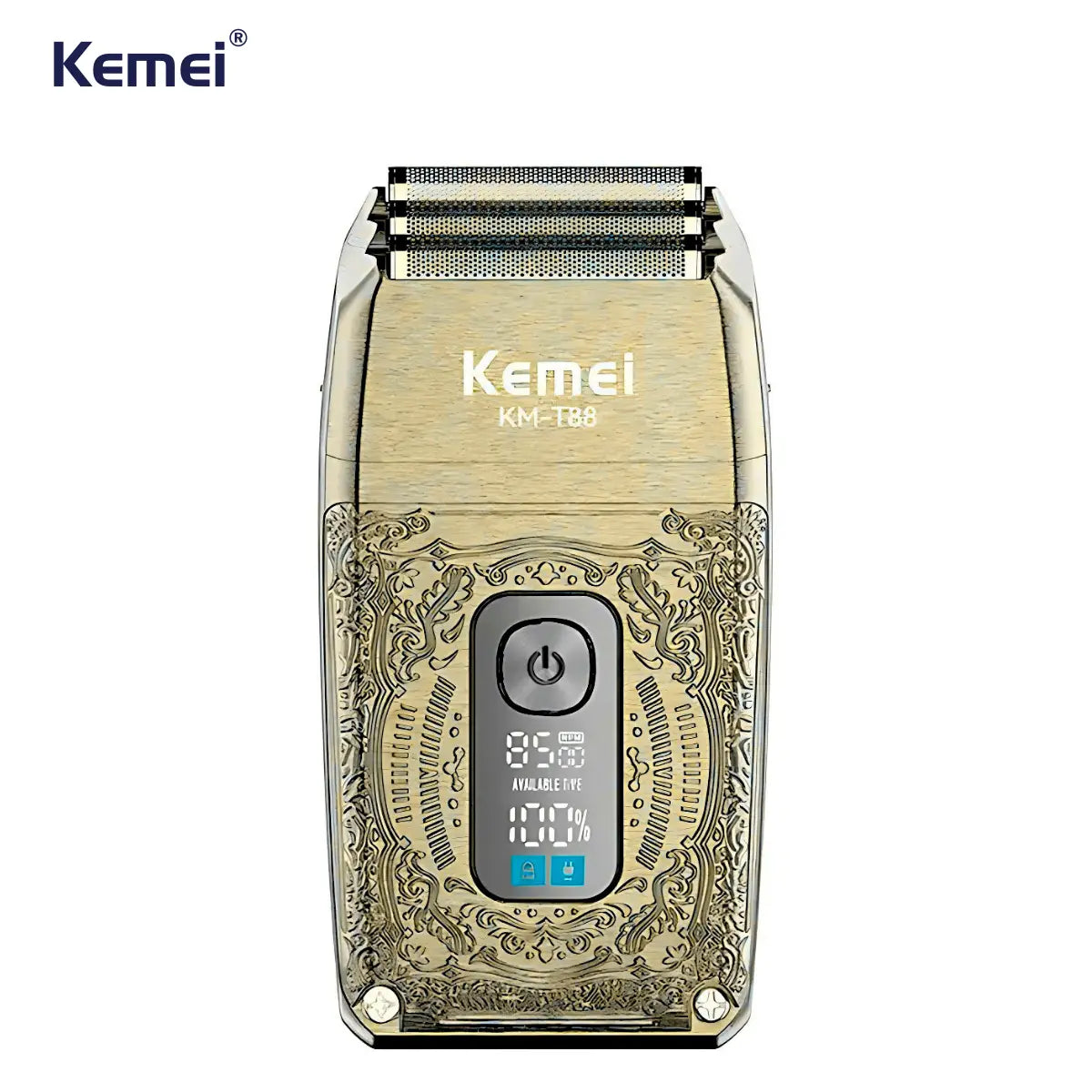 Barbeador Elétrico 3x Lâminas 8.500 RPM Km-T88 | Kemei ®