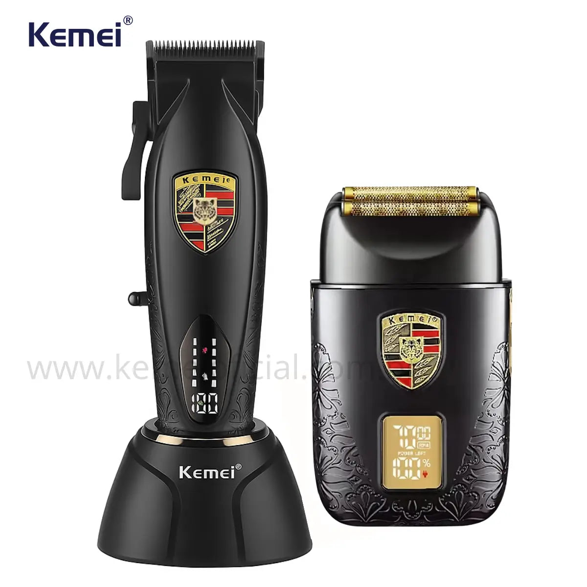 Kit Profissional Máquina de Corte Brushless Km-2230 + Shaver Km-T93 | Kemei ®
