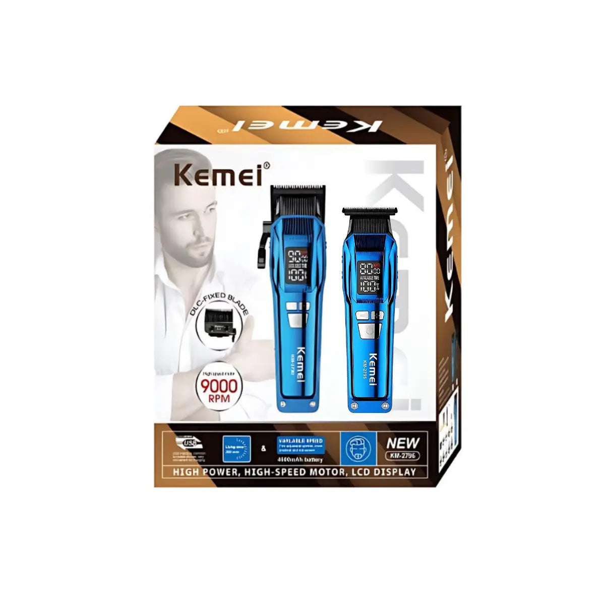 Kit Profissional Máquina de Corte 10w + Acabamento 8w Km-2797 | Kemei ®