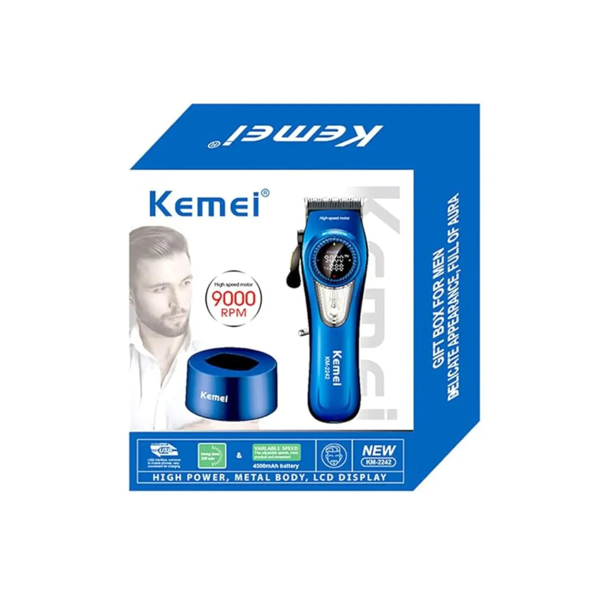 Máquina de Corte 10w com Base Carregadora Km-2242 | Kemei ®