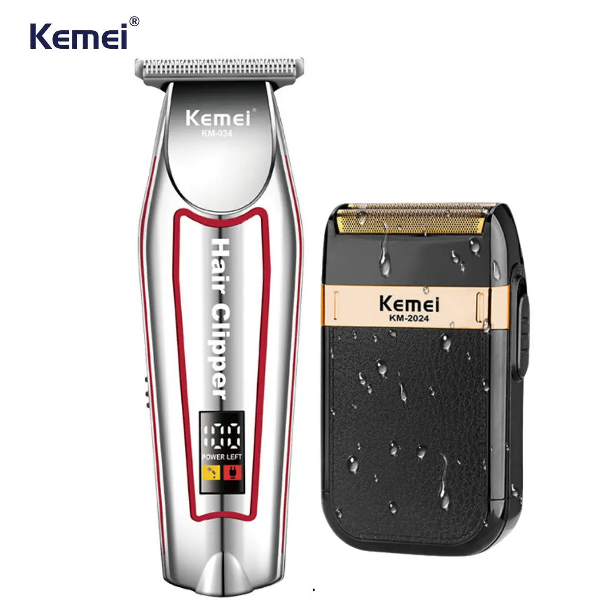 Kit Maquina de Acabamento Km-034 + Shaver Km-2024 | Kemei ®