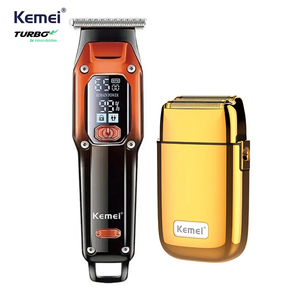 Kit Profissional Máquina de Acabamento Km-658 + Shaver Km-TX1 | Kemei ®