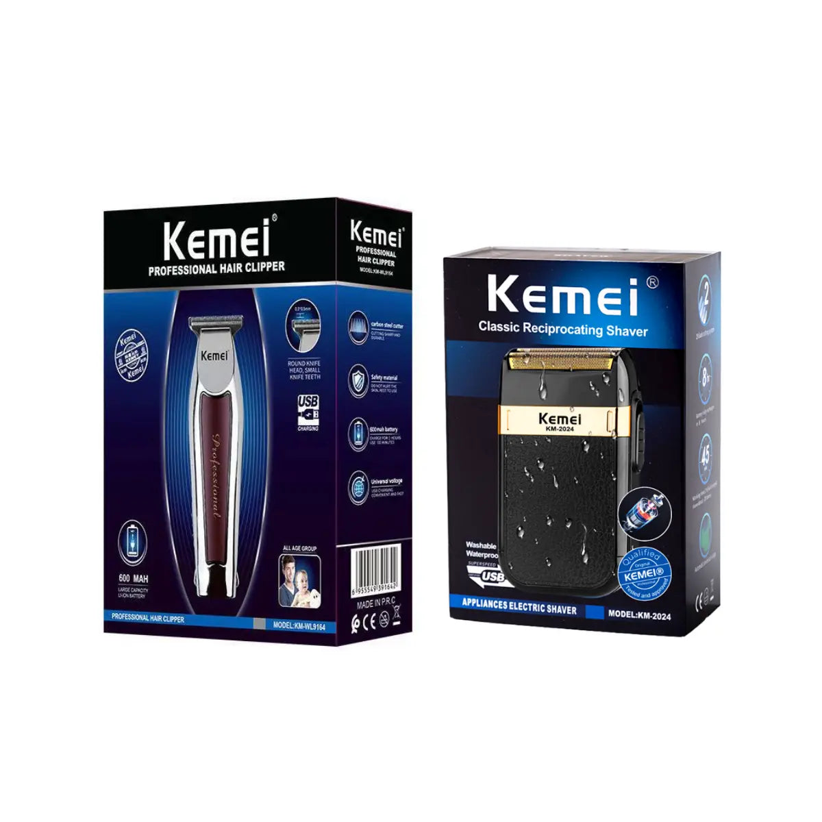 Kit Profissional Máquina de Acabamento Km-9163 + Shaver Km-2024 | Kemei ®