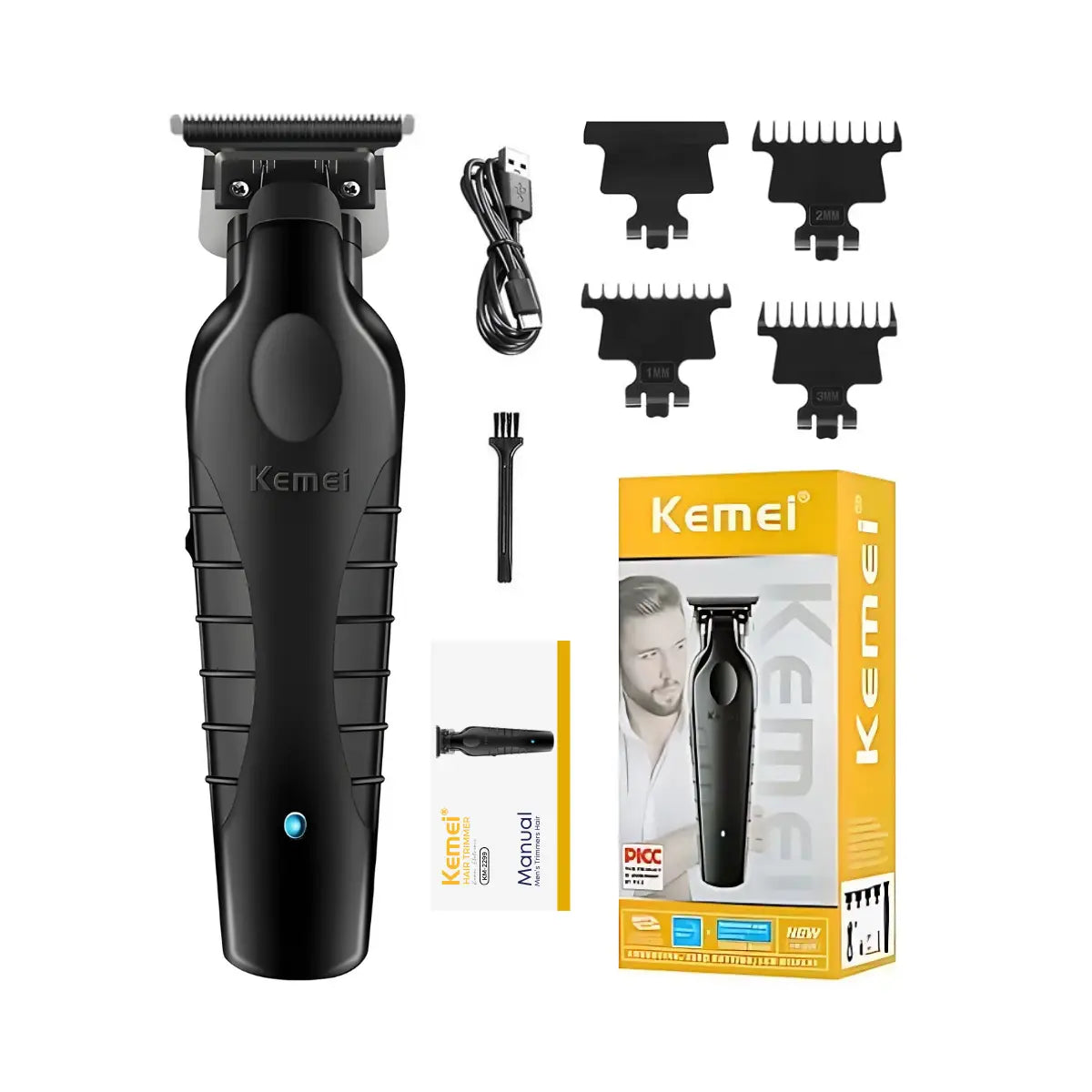 Kit Profissional Máquina de Corte Km-1763 + Acabamento Km-2299 | Kemei ®