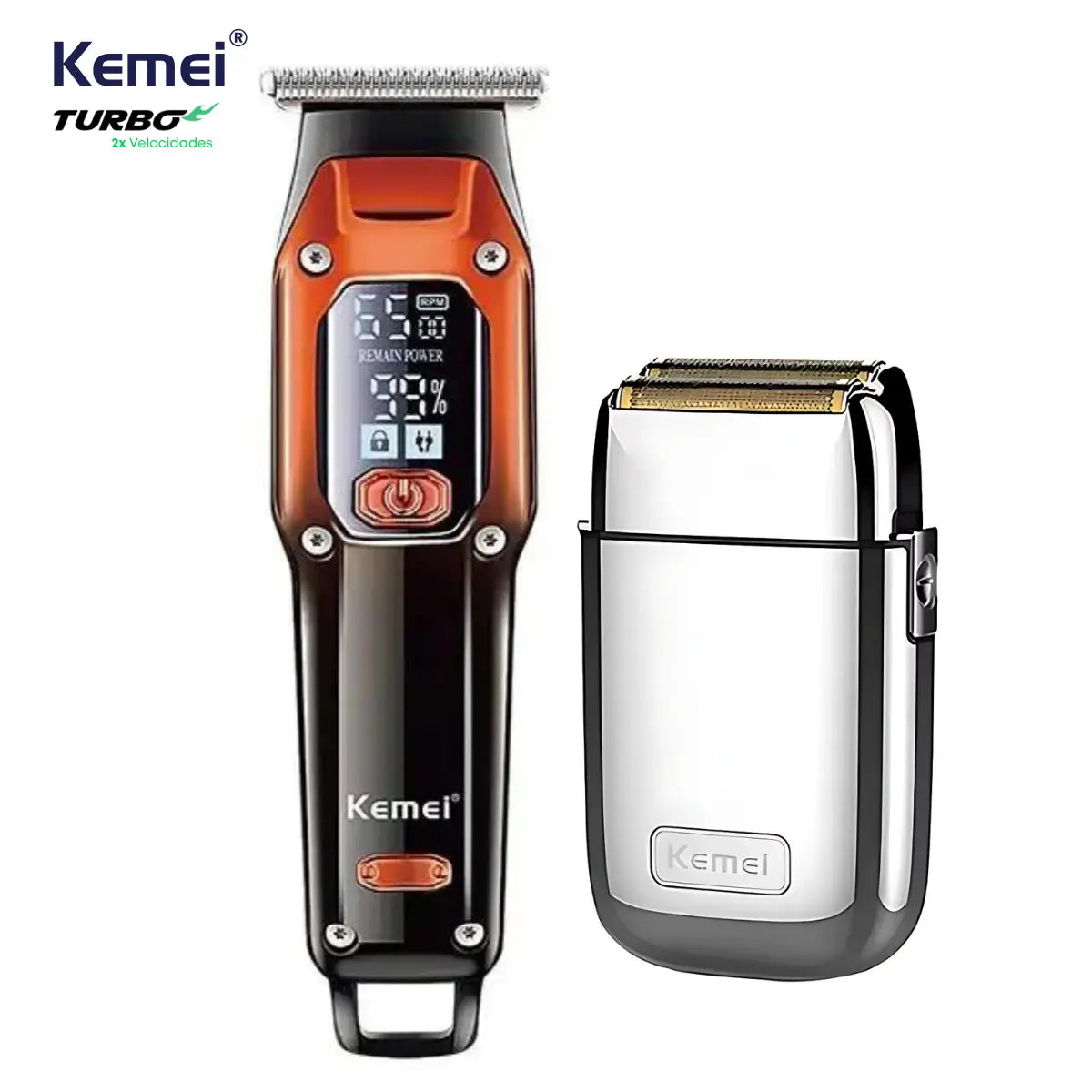Kit Profissional Máquina de Acabamento Km-658 + Shaver Km-TX1 | Kemei ®