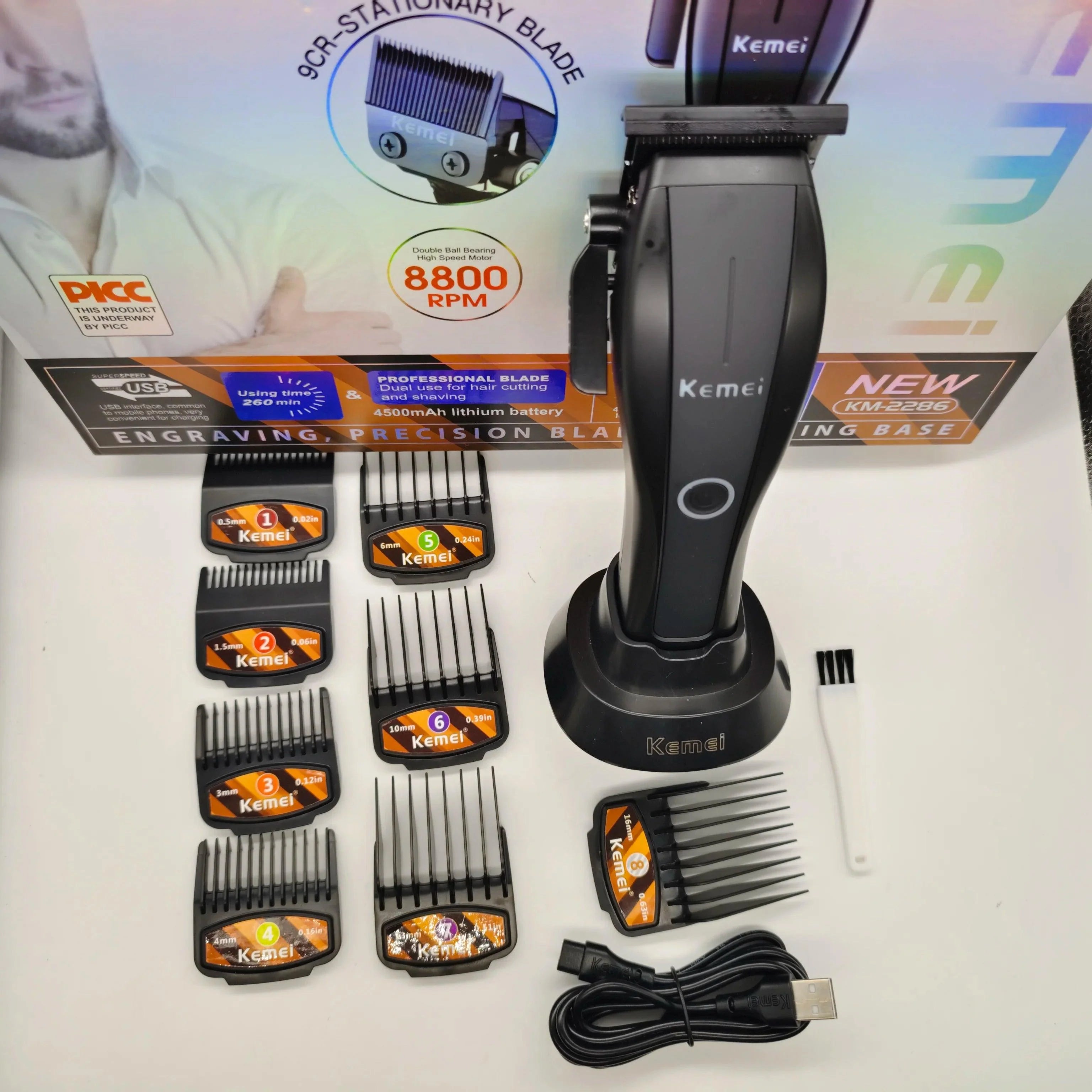 Kit Profissional Máquina de Corte Km-2286 + Acabamento Km-2295 | Kemei ®