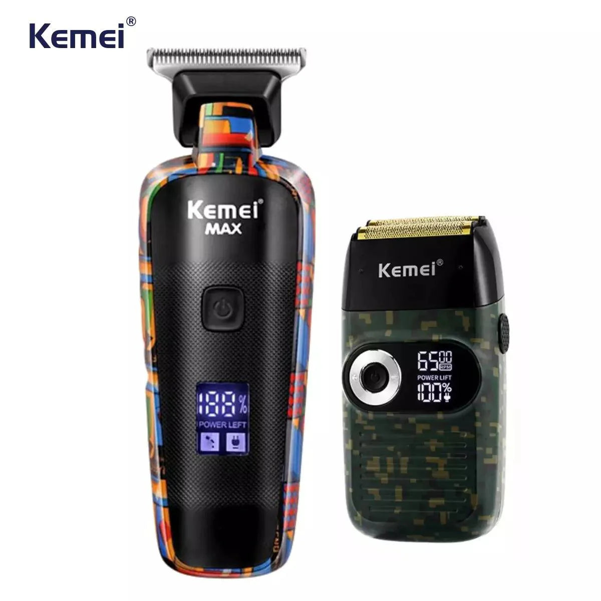 Kit Profissional Máquina de Acabamento km-Max5090 + Shaver Km-2027 | Kemei ®