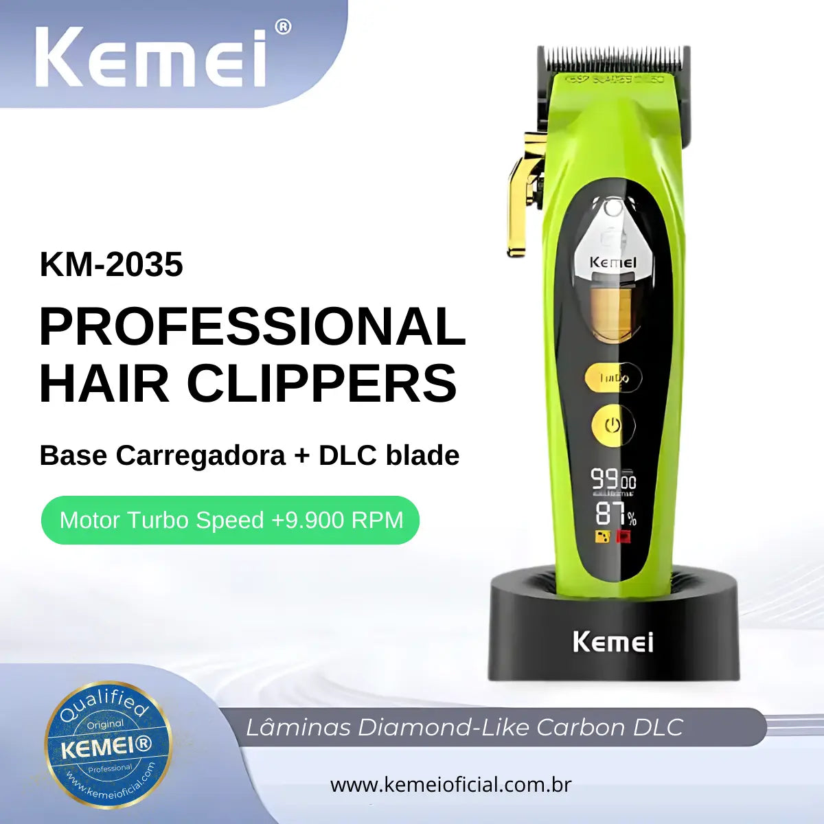 Máquina de Corte Turbo 9.900 RPM com Base Carregadora Km-2035 | Kemei ®