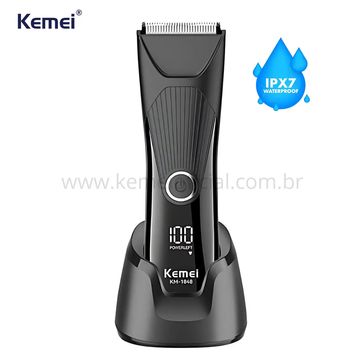 Aparador Íntimo à Prova D'agua lâminas de cerâmica + Base Km-1848 | Kemei ®