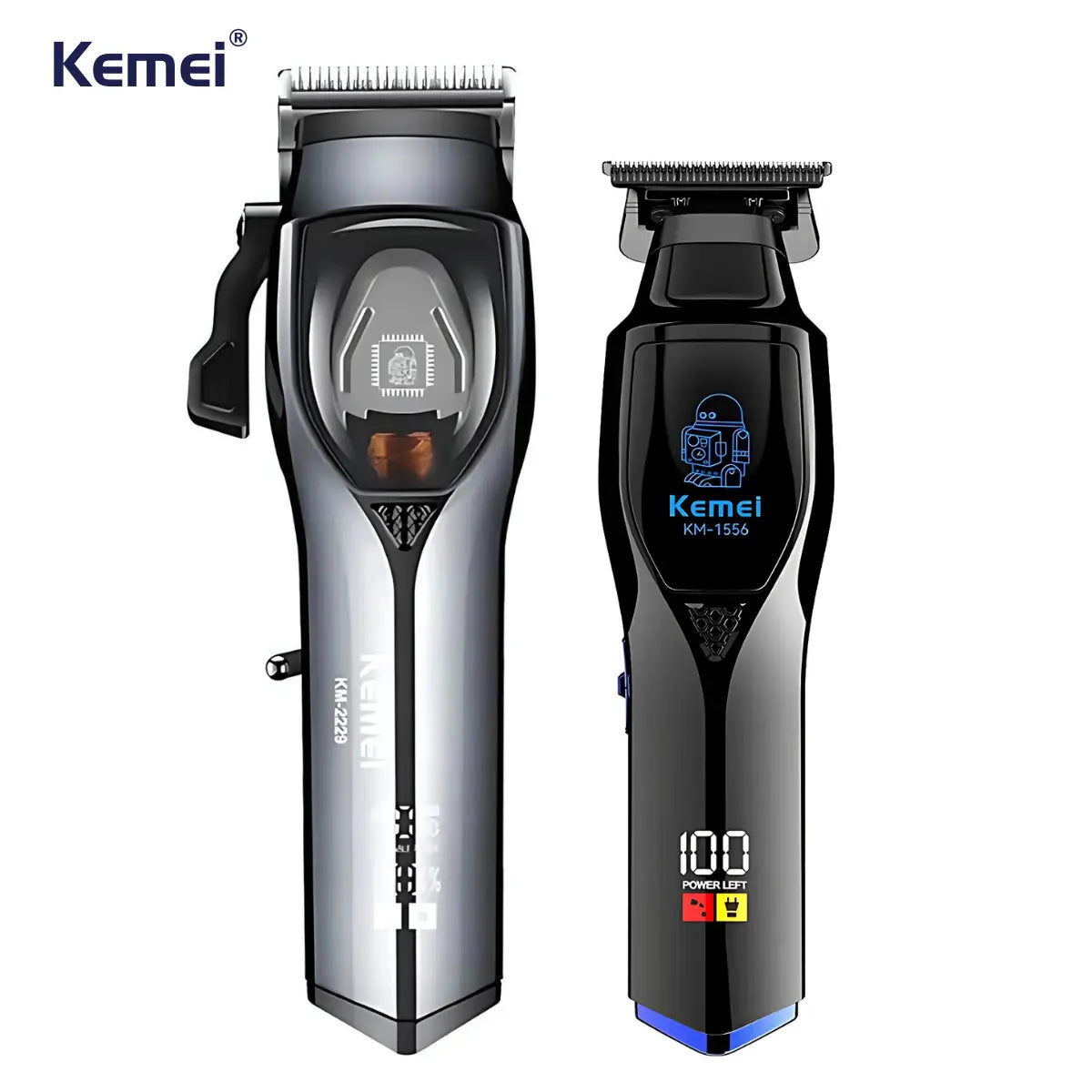 Kit Profissional Máquina de Corte Km-2229 + Acabamento Km-1556 | Kemei ®