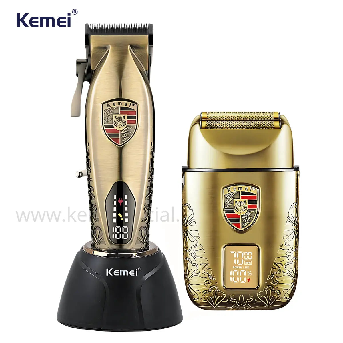 Kit Profissional Máquina de Corte Brushless Km-2230 + Shaver Km-T93 | Kemei ®