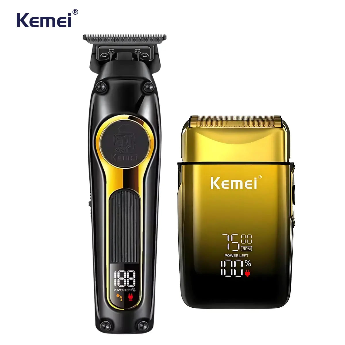 Kit Profissional Máquina de Acabamento Km-2351 + Shaver Km-TX10 | Kemei ®