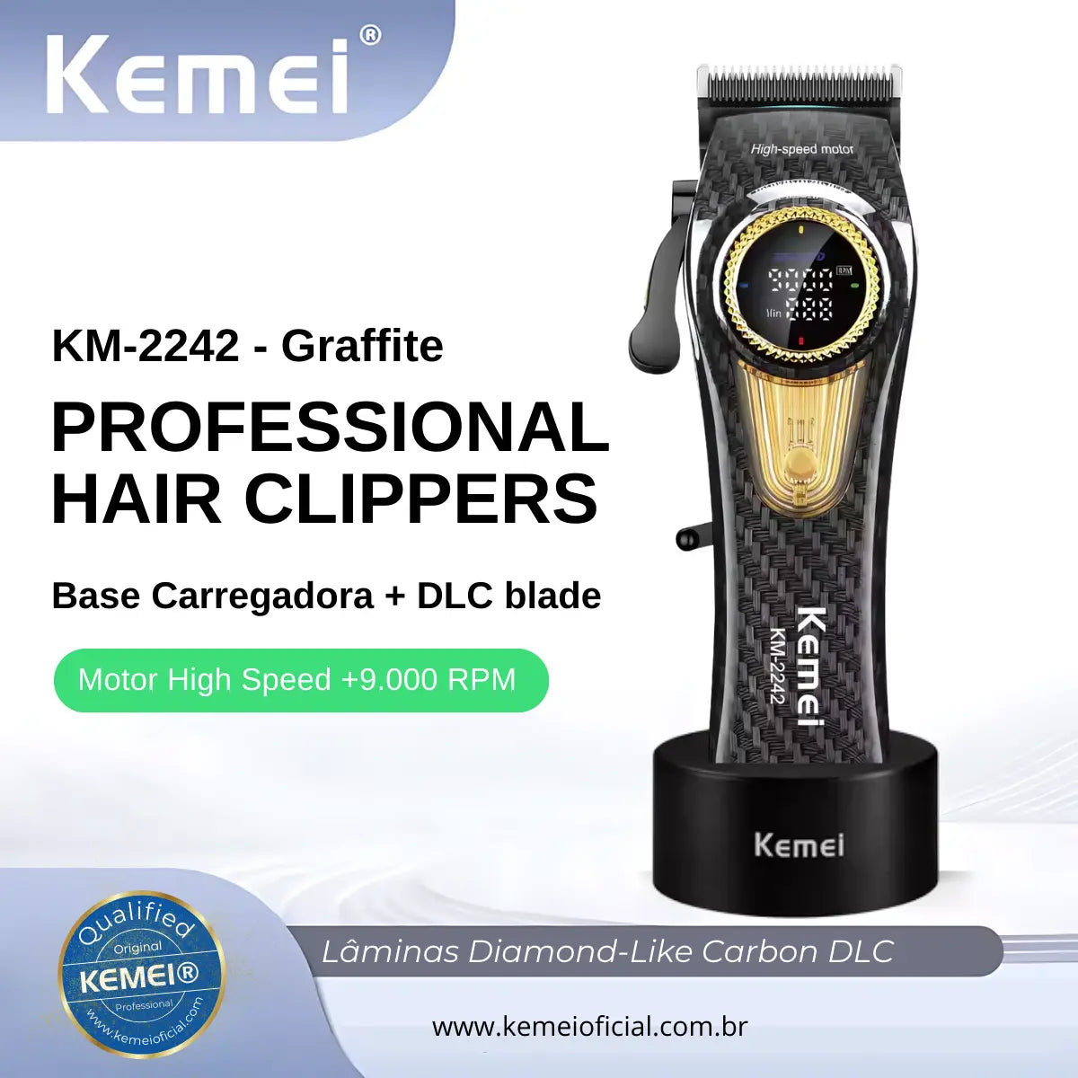 Máquina de Corte 10w com Base Carregadora Km-2242 | Kemei ®