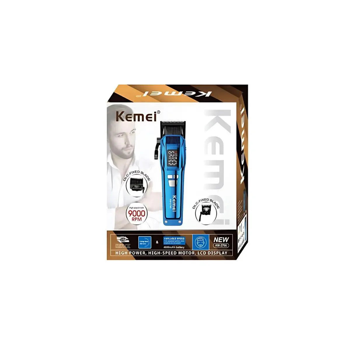 Máquina de Corte Kit Lâmina Fade & Taper Km-2796 Preto | Kemei ®