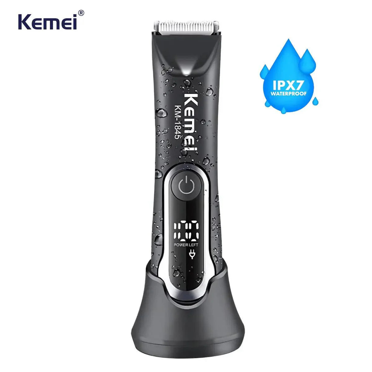 Aparador à Prova D'agua Km-1845 + Shaver 8.000 RPM Km-1112 | Kemei ®