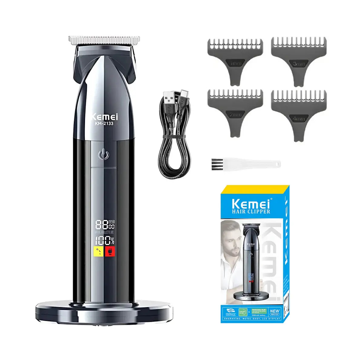 Kit Profissional Máquina de Corte Km-2136 + Acabamento Km-2133 | Kemei ®