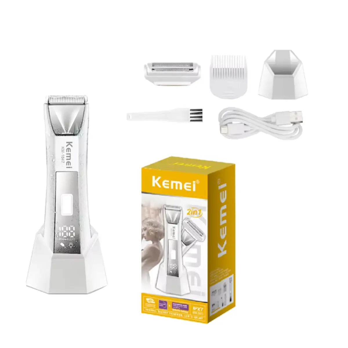 Aparador Íntimo 2 em 1 à Prova D'agua Lâminas de cerâmica Km-1847 | Kemei ®