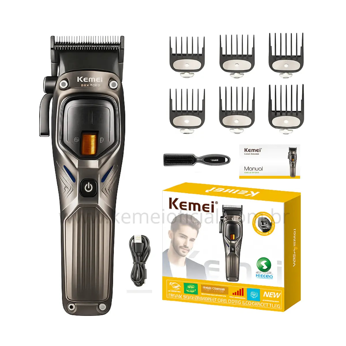 Máquina de Corte Motor Magnético 12w Profissional Km-1726 | Kemei ®