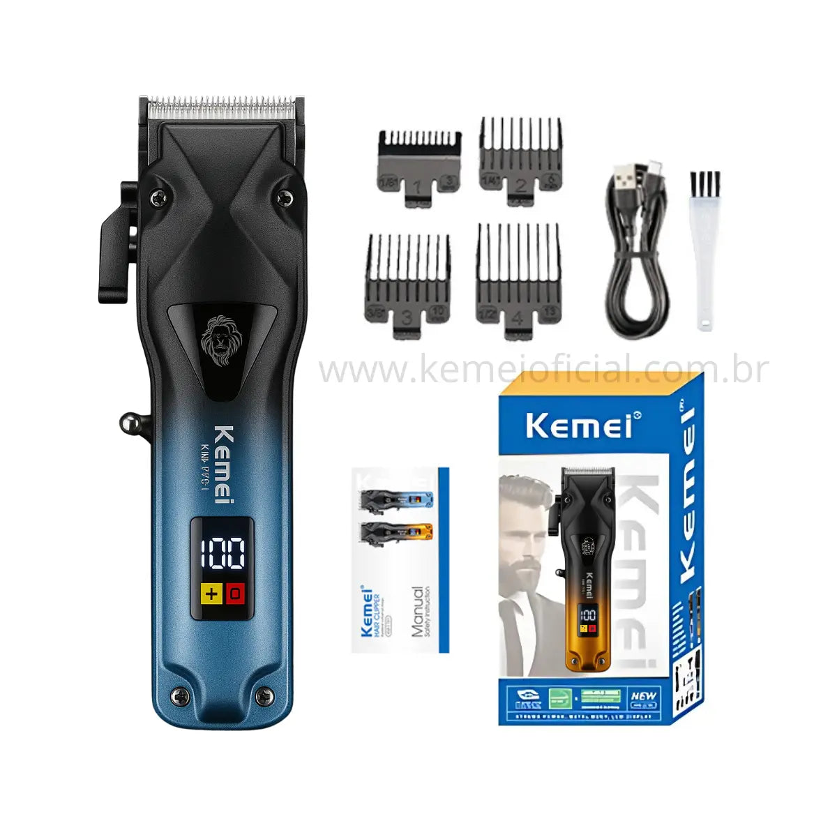 Máquina de Cortar Cabelo Profissional Km-1781 | Kemei ®