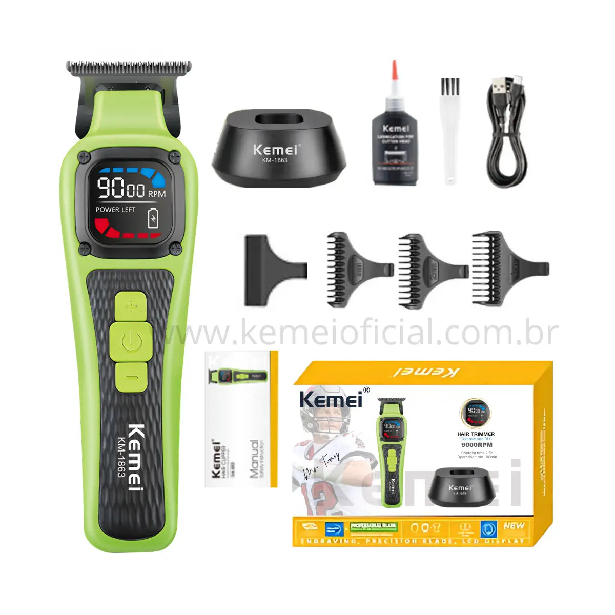 Máquina de Acabamento Com base +9.000RPM Profissional Km-1863 | Kemei ®