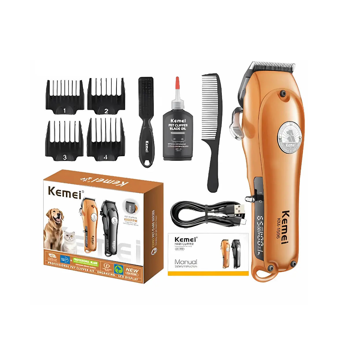 Máquina de Tosa Pet Clipper Profissional Km-1596 | Kemei ®