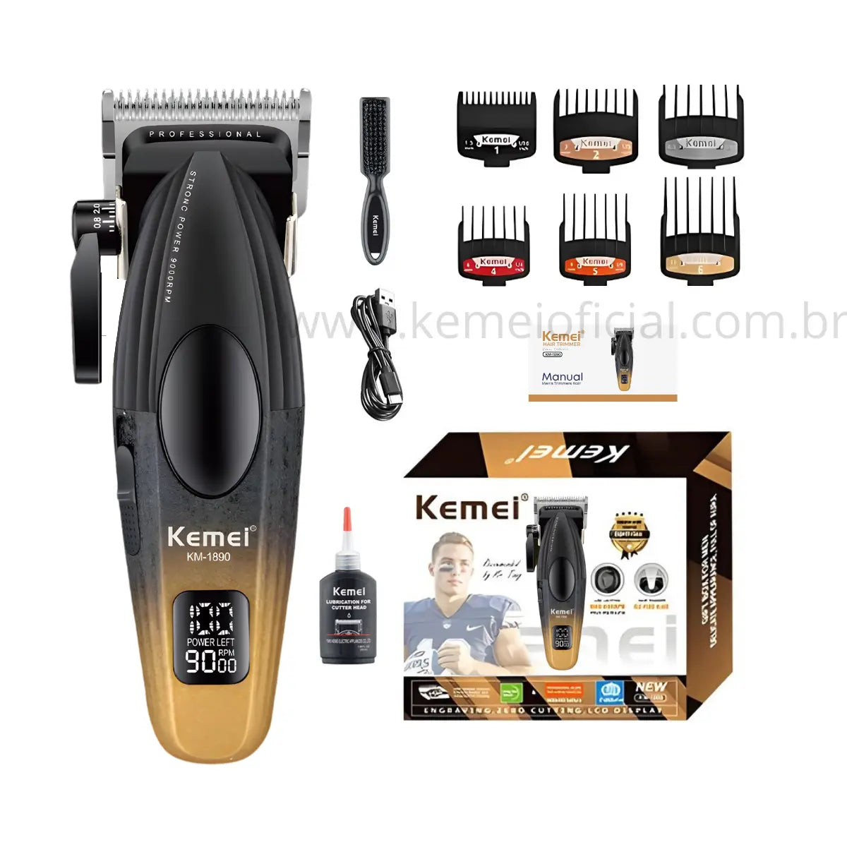 Máquina de Corte Compacta Profissional +9000 RPM Km-1890 | Kemei ®