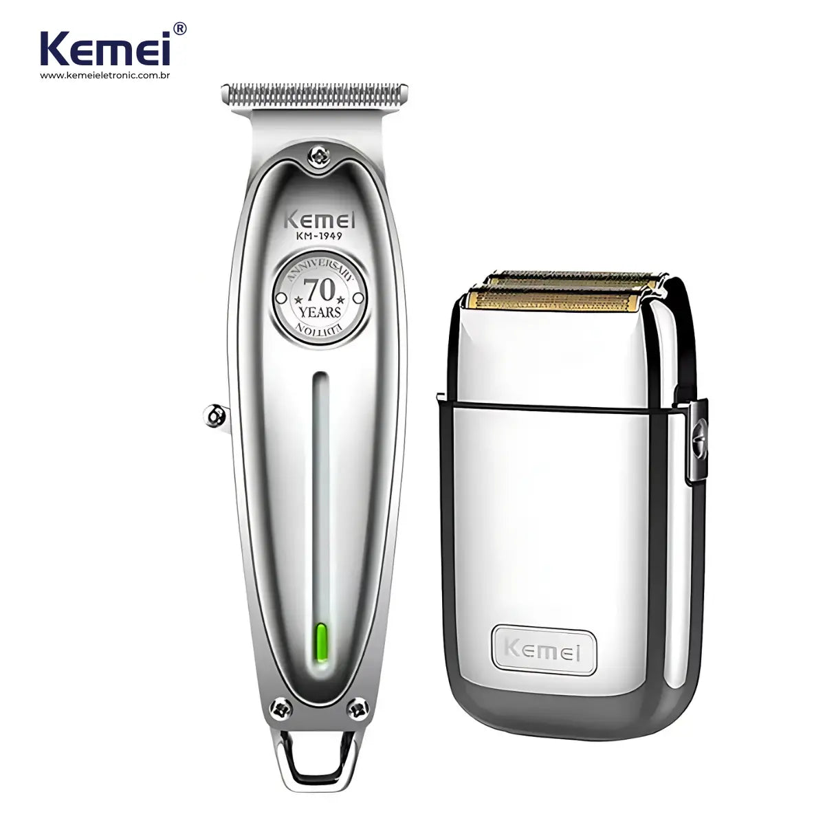 Kit Profissional Máquina de Acabamento Km-1949 + Shaver Km-TX1 | Kemei ®