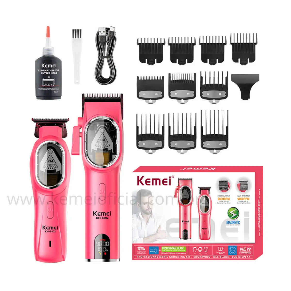 Kit Profissional Máquina de Corte 10w + Acabamento 10w Km-8502 | Kemei ®