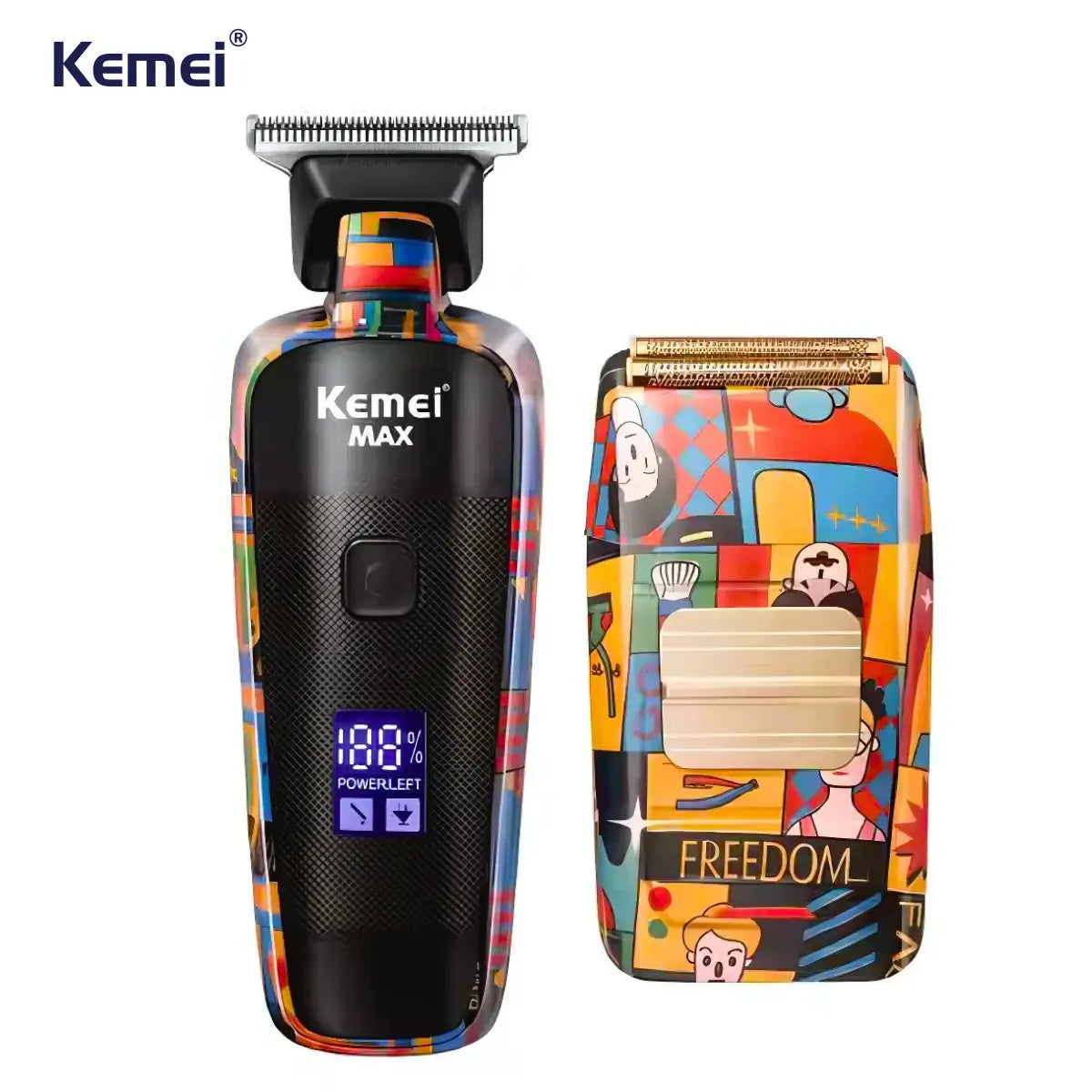 Kit Profissional Máquina de Acabamento Km-Max5090 + Shaver Km-1102H | Kemei ®