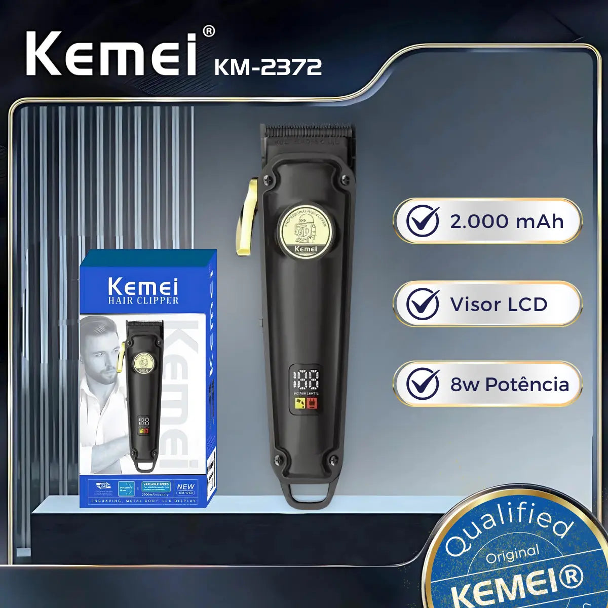 Máquina de Corte Profissional Km-2372 | Kemei ®