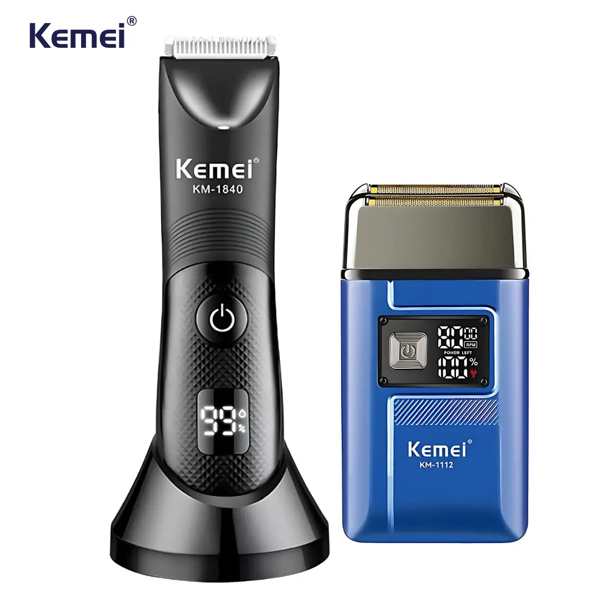 Kit Aparador Íntimo à Prova D'agua Km-1840 + Barbeador Km-1112 | Kemei ®